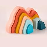 Generisch Montessori Regenbogen-Stapelspielzeug aus Silikon, 7 Teile,...