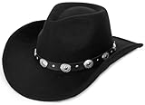 Eohak Shapeable Western Cowboyhut für Herren Damen Filz Fedoras Cap...