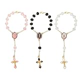 XFSRG Katholische Rosenkranz 3 Stück Rückspiegel Auto Anhänger Taufe...