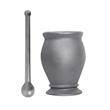 Mörser mit Stößel Manueller Gusseisen Stampfer Haushaltsmühle Küche...