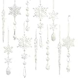 Giuneuow 10-Teiliges Weihnachtsschmuck-Set Aus Acrylkristallen - Glänzende...