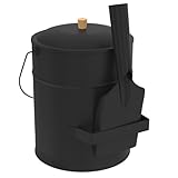 IDMarket - Ascheeimer 15L mit Schaufel und Deckel
