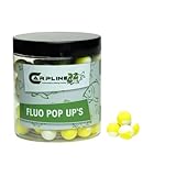 Carpline24 Two Tone Fluo Pop Up Boilies - Weiß/Gelb - 12 mm - Robin Red -...