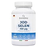 Bandini® Jod & Selen | Hochdosiert mit 150µg Kaliumiodid + 100µg Selen...