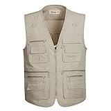 Hwalleum Herren Multifunktional Outdoor Freizeit Weste mit Vielen Taschen,...