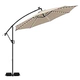 RELAX4LIFE Ampelschirm Ø 300 cm, Sonnenschirm mit Ständer &...