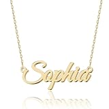 UMAGICBOX Gravierte Gold Namenskette aus Edelstahl für Damen Sophia -...