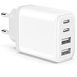 USB C Ladegerät, 40W 4-Port USBC Netzteil Adapter Mehrfach für iPhone 15...