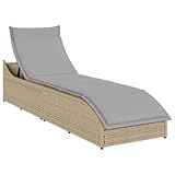Makastle Sonnenliege Poly Rattan Gartenliege Wetterfest Liegestuhl mit...