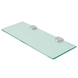 Mooche Glasregal 1 Set – 38 x 13 cm Klare Glasplatte (transparent) + 2,6...