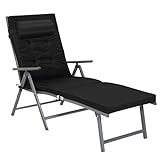 AMHANCIBLE Sonnenliege klappbar, aus rostfreiem Aluminium, Liegestuhl mit 6...
