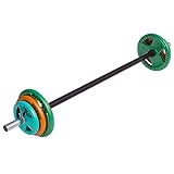 GORILLA SPORTS® Langhantel Set - 19,3 kg / 20 kg, Aerobic, 130 cm, 6...