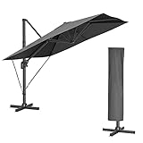 SONGMICS Sonnenschirm 290 x 290 cm, Ampelschirm, Gartenschirm, UV-Schutz...