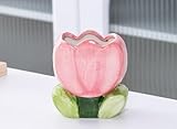 Disnace Keramik Make-up-Pinselhalter, Pinselablage Blume Tulpe, Keramik...