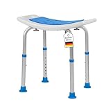 DIVID® Duschhocker Weiß/Blau DH 002 S, Rutschfester Duschsitz,...