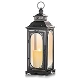 Romadedi Laterne Groß für Draußen - 35cm Schwarz Vintage Windlicht...