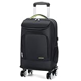 Lekespring Leder Rucksack Trolley Business Rucksack mit Abnehmbarem Rollen,...