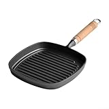 Steakpfanne aus Gusseisen, 22 cm, gestreift, Grillpfanne mit...