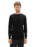 TOM TAILOR Herren 1012819 Basic Strickpullover Mit Crewneck, 29999 - Black,...