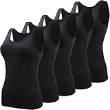 BQTQ 5 Stück Elastische Tank Tops Damen Unterhemden Stretch Crop Top Basic...