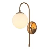 Wandleuchte LED-Kugelleuchten 1 Licht Vintage Wandleuchter mit weißem...