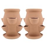 FUNOMOCYA 2 Stück 2 Stück Terrakotta Erdbeerpflanzgefäße mit 6 Fächern...