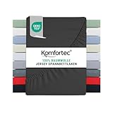 Komfortec Spannbettlaken Jersey 100% Baumwolle – 140x200 cm – 135g/m²...
