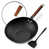 Kordisen Wok Antihaft 33 cm/5,6 L mit Deckel, keine chemische Beschichtung,...