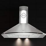 Gurari C 046 Dunstabzugshaube 90 cm Edelstahl, 1000m³/h,Sehr Saugstark, 3...