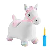 Hüpfpferd | Aufblasbares Plüsch Springtier Hüpftier | Interaktives...