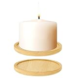 2 Stück Kerzenteller Holz Dekoteller für Taufkerzen Kerzenuntersetzer...