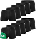 Kemes Boxershorts Herren 10 Pack Baumwolle schwarz Unterhosen atmungsaktiv...