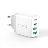 USB C Ladegerät, Cshare 40W USB Stecker Mehrfach 4 Port mit PD&QC3.0...