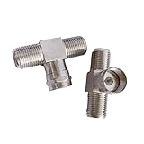 T-Stück F Stecker auf Dual F Buchse Koaxial Adapter