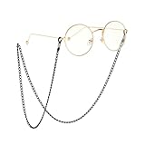 Batheidon Brillenkette schwarz/silber für Damen und Herren-70cm...