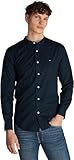 Tommy Hilfiger Herren Hemd Flex Poplin Solid Mao Regular Fit, Blau (Desert...