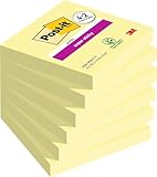 Post-it Super Sticky Notes Kanariengelb, Packung mit 6 Blöcken, 90 Blatt...