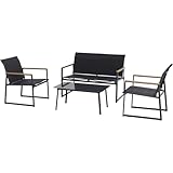 Siena Garden Santos Lounge Set, 4-teilig Stahl, Textilbezug Padded