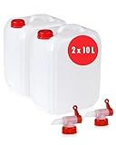 Höfer Chemie 2 x 10 L Wasserkanister Set Weiß - BPA-frei &...