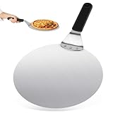 QOUBNIC Pizzaschieber, Pizzaschaufel Edelstahl 10 Zoll Runder Pizzaschieber...