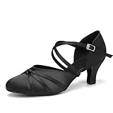 VCIXXVCE Damen Satin Gesellschaftstanzschuhe Geschlossener Latein Salsa...