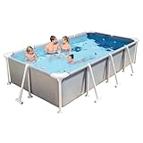 Easnuroz Stahl Schwimmbad 300cm Stahl Pro Rectangle Oberirdisches...