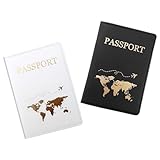 BRISKORE 2 Stück Reisepasshülle Reisepass Hülle PU Leather Passport...