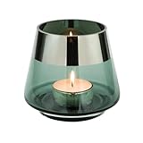 Fink Teelichthalter Ø 11 cm aus Glas türkis kleines Windlicht mit...