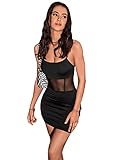 GORGLITTER Figurbetontes Kleid Kurz Schwarz Damen Cami Kleid Partykleid...