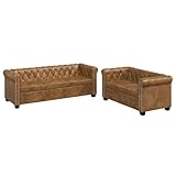 MNISDFL Klassisches Chesterfield Sofa Set 2-Sitzer und 3-Sitzer mit...