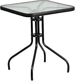 NMK HOME Gartentisch 70 × 70 cm Schwarz – quadratischer Outdoor-Esstisch...