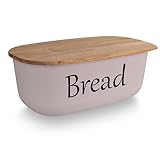 Go Practic Brotkasten mit Holzdeckel, Brotaufbewahrungsbox in...