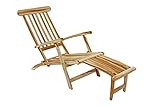 SAM Teak Holz Deckchair, Liege-Stuhl, verstellbar, geschliffen, robuste...