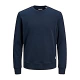 JACK & JONES Herren Jjebasic Crew Neck Noos Sweatshirt, Navy Blazer, L EU